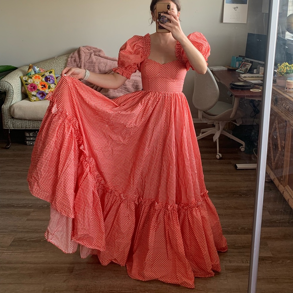 Selkie - Red Gingham Ritz Dress Cotton